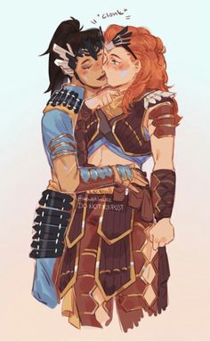 two people in armor hugging each other with the caption that says, i love you