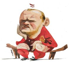 a caricature of a man sitting on top of a bench