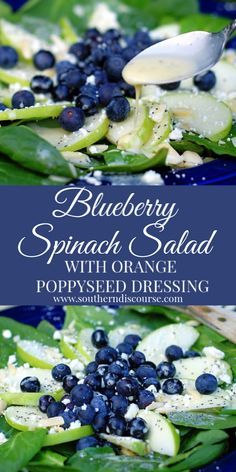 blueberry spinach salad with orange poppy seed dressing