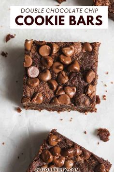 Chocolate chocolate chip cookie bars are rich, chewy, and melt-in-your-mouth texture that you will crave. These are a chocolate lovers dream come true! This brownie recipe can also easily be made gluten-free and/or dairy-free Get ready to fall in love with an easy dessert recipe, the perfect party food for any occasion!