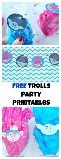 Free Trolls Inspired Party Printables Troll Party Theme, Games And Activities, Bday Girl, 6th Birthday Parties