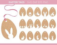 easter tags with bunnies and rabbits cut out on them, including one for each bunny