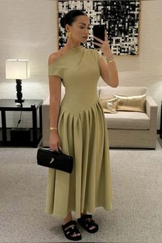 Chic Dress Classy, Stylish Summer Outfits, Modesty Fashion, Dress With Short Sleeves, Mode Inspo