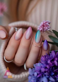 Dive into spring with these glossy, pastel-toned nails, featuring soft gradients that mirror the season's gentle hues. #GlossyNails #PastelGradient #SpringNailIdeas Coquette Nails, Pastel Nails Designs, Pastel Nail Polish, Shaped Nails, Almond Shaped, Pastel Nails, Healthy Nails, Nail Designs Spring, Nail Inspiration