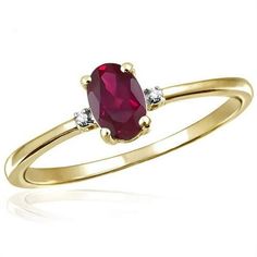 A VIBRANT ACCENT PIECE THAT GLOWS FROM WITHIN Made with real Ruby Gemstones, White Diamonds & 14K Gold Plated Silver Unlike cheaply made gemstone rings for women that turn out to be fake, with dull, flat-looking faux stones, the JewelersClub Ruby Ring features a genuine 0.50 carat Ruby stone flanked by real White Diamond clusters. Crafted with care and expert workmanship and set in a hypoallergenic, 14K Gold Plated Silver band, this gorgeous Red Oval ring is durably made with premium materials that set it apart from the rest. Our Genuine Ruby Ring features: - 0.50 Carat Ruby Gemstone - White Diamond Clusters - Hypoallergenic 14K Gold Plated Silver Band Ring (zero nickel or lead) - Delicate Design with Durable, Long-Lasting Craftsmanship A stunning gift for your significant other, Mom, sist 14k Gold Ruby Birthstone Ring For Gift, Classic Red Ruby Ring In 14k Gold, Gift Ruby Ring With Lab-created Ruby Birthstone, Classic 14k Gold Three-stone Ruby Ring, Adjustable Ruby Birthstone Ring, Fine Jewelry, Ruby Jewelry Ring, Ring Birthstone, Ruby Engagement Ring, Oval Ring