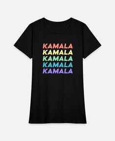 'Kamala Harris Election 2024 Rainbow Typography' Women's T-Shirt | Spreadshirt Rainbow Typography, Women's T Shirt, Rainbow, T Shirts For Women