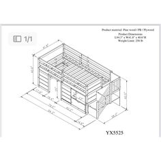 a drawing of a wooden structure with measurements