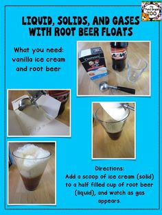 instructions for how to make an ice cream and root beer floater