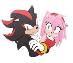 two cartoon characters, one with pink hair and the other black