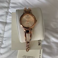 In Excellent Condition, Only Wore Once . Box And Warranty Included . Band Is Adjusts. Questions Or Comments Below Thanks Watch Collection Women, Trendy Watches Women, Elegant Watches Women, Watches Women Simple, Jewelry Hacks, Pretty Watches, Dope Jewelry Accessories, Anne Klein Watch, Bridal Necklace Designs