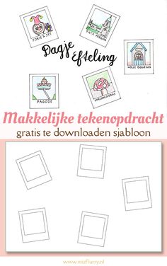 a poster with pictures on it and the words makelieke tekenopract