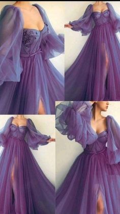 Sleeve Prom Dresses, Purple Evening Dress, Formal Prom Dresses Long, Middle Names, Prom Dresses Formal, Formal Prom Dress, Long Formal Gowns, 파티 드레스, Evening Dresses With Sleeves