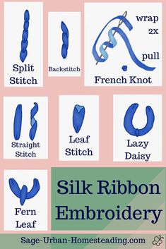 an image of silk ribbon embroidery instructions