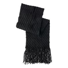 TWRHLL by Christie Brinkley Cable Knit Scarf  This cozy-chic scarf features cable knit detail on soft, plush sweater yarn that's perfect for complementing almost any outfit. Chic Scarf, Cable Knit Scarf, Chic Scarves, Christie Brinkley, Cozy Chic, Fringe Trim, Knit Scarf, Soft Plush, Unique Fashion