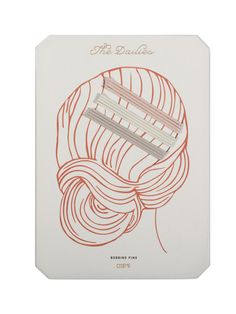 a card with an illustration of a woman's hair