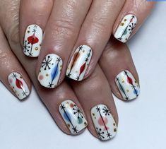 Nail Hacks, Ring Finger Nails, Fall Nail Ideas, December Nails, Festive Nail Art, Light Nails, Christmas Gel Nails, Cute Gel Nails, Winter Nail Art