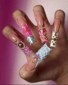 Flower Nails Design, Vibe Nails, Nails For Summer, Coffin Shape Nails, Beach Nails, Square Acrylic Nails