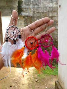 3Pcs Handmade Natural Feather Dream Catcher Keychain Car Home Decoration Gift Dream Catcher Materials, Dream Catcher For Car, Dream Catcher Keychain, Handmade Dream Catcher, Beads Pattern, Feather Dream Catcher, Handmade Dreamcatcher, Boho Nursery Decor, Dream Catcher Diy