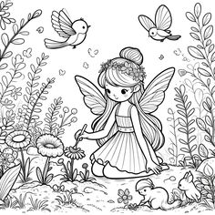 Dive into an underwater adventure with the Underwater Fairy Coloring Page! This unique illustration depicts a fairy exploring the depths of a magical ocean, surrounded by colorful fish, coral, and sea plants. Perfect for anyone who loves fantasy and the ocean, this coloring page offers a serene and creative escape. Underwater Fairy, Coloring Pages Fairy, Underwater Colouring Pages, Magical Ocean, Fairy Coloring Pages For Adults, Flower Fairy Coloring Pages, Free Fairy Coloring Pages For Grown Ups, Free Coloring Pages For Kids, Garden Coloring Pages