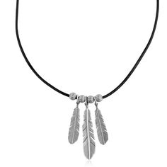 Add a little Southwest flair to your outfit of the day with this sterling silver and leather triple feather necklace from Southwest Spirit. Click on this JEWELRY & WATCHES GUIDE to learn about fit, styles, materials and more! Add a little Southwest flair to your outfit of the day with this sterling silver and leather triple feather necklace from Southwest Spirit. Click on this JEWELRY & WATCHES GUIDE to learn about fit, styles, materials and more! FEATURES Chain length: 17-20" adjustable Chain t Black Leather Necklace, Feather Necklace, Silver Feather, Creating Jewelry, Jewelry Show, Feather Necklaces, American West, Oxidized Sterling Silver, Leather Necklace