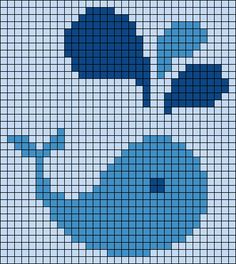 a cross stitch pattern with blue flowers and leaves on the bottom, in shades of blue