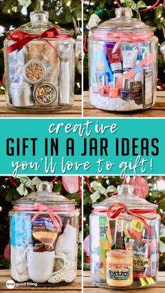 different homemade gifts in a jar Amazon Christmas Gifts, Boyfriend Christmas, Gift Jar, Christmas Gift Basket Ideas