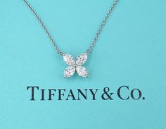 Tiffany Co Diamond Large Victoria Platinum Pendant Necklace 16" with Box NG1580 Diamond Necklace Pendant Tiffany & Co., Tiffany Inspired Necklace, Diamond Pendant Tiffany & Co., Tiffany And Co Blue Necklace, Tiffany And Co Necklace Tiffany & Co., Tiffany And Co Diamond Necklace, Jewelry Tiffany And Co, Diamond Necklace Tiffany, Tiffany Victoria