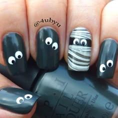 Black And White Nail, Simple Fall Nails, Fall Nail Art Designs, White Nail, Fall Nail Art