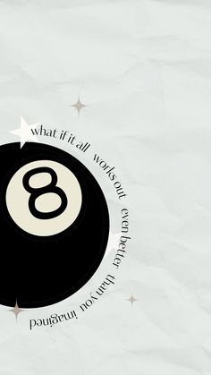 a billiard ball with the number eight on it's side and stars in the background