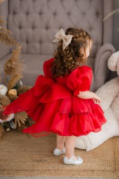 Kids Red Dress, Fancy Frocks For Kids, Baby Girl Wedding Outfit, Kiddie Prom, Baby First Birthday Dress, 1st Birthday Girl Dress, Red Tutu Dress, Red Baby Dress