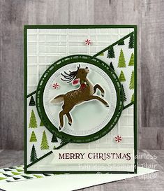 a christmas card with a reindeer on it