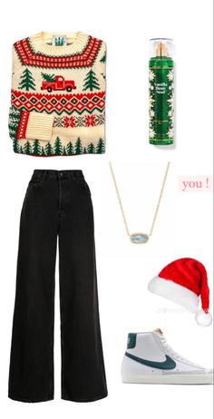 Outfit For Christmas Party In School, Christmas Vibe Outfit, Christmas Outfit Layout, Christmas Outfit Preppy, Cristmass Aesthetic Outfit, Christmas Preppy Outfits, Christmas Aesthetic Clothes, Pretty Christmas Outfits, Christmas Outfits For School