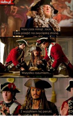 the pirates and captain jack sparrow are both in pirate costumes, with captioning that they