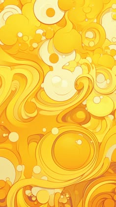 an abstract yellow background with circles and bubbles