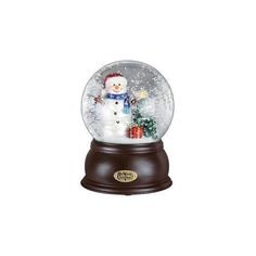 a snow globe is sitting on top of a stand