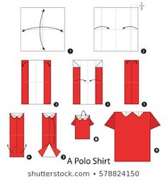 the instructions to make an origami polo shirt with collars and short sleeves