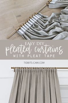 the easy diy pleated curtains with pleating tape