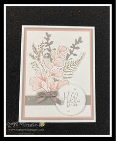 a close up of a card with flowers on it