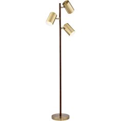 the three light floor lamp has two lamps on it