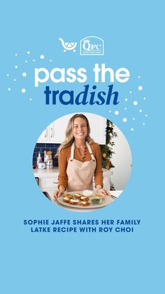 the cover of pass the tradish with a woman in an apron holding a plate of food