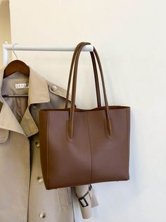 Sac Tote Bag, My Style Bags, Handbags For School, Bags For Teens, Trendy Tote Bags, Elegant Bags, Brown Tote, Fancy Bags, Work Bag