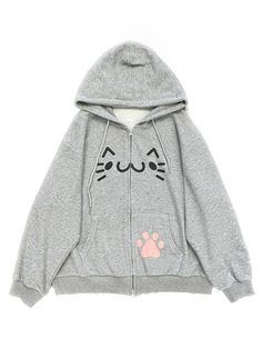 This zip-up hoodie features a playful expression print decoration, making it an eye-catching piece for any casual wardrobe. The hoodie includes a drawstring design on the hood, allowing for adjustable comfort and style. Two convenient pockets on the front are adorned with cute claw print details, adding a touch of charm and practicality.  The price includes one hoodie only.   	 		 			Size 			S 			M 			L 		 		 			Length 			64 			66 			68 		 		 			Bust 			135 			139 			143 		 		 			Sleeve Length Kawaii Hoodies, Playful Expression, Steampunk Fashion Male, Gothic Skirts, Puppy Prints, Steampunk Accessories, Skirt Socks, Steampunk Fashion, Lolita Dress