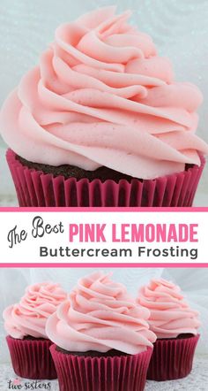 the best pink lemonade buttercream frosting recipe for cupcakes and cakes