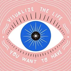 an eye with the words visualize the life you want to have