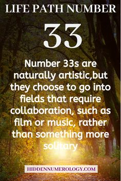 a path leading into the woods with text that reads,'53 number 35 are naturally artistic but they choose to go into fields that require collaboration, such as film or music, rather