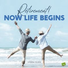 two people doing yoga on the beach with text that reads retirement now life beginners