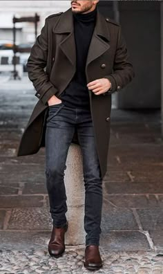 Pin by Jaime Cevallos on My Style in 2022 | Mens casual dress outfits, Smart casual menswear, Boys clothes style Mens Winter Smart Casual, Men's Classy Outfits, Men’s Coat Style, Mens Dressy Casual Outfit Winter, New York Man Style, Male Coat Outfit, Black Trench Coat Outfit Men Casual, Sophisticated Mens Fashion, Men Coat Outfit Casual