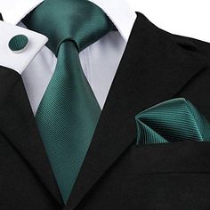 Solid Dark Green Wedding Necktie Set LBW102 Dark Green Wedding, Necktie Set, Mens Ties, Mens Silk Ties, Green Tie, Wedding Ties, Mens Neck Ties, Tie Set, Silk Necktie