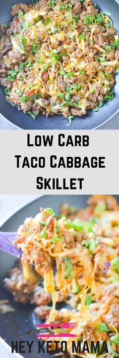 Taco Cabbage, Cabbage Skillet, Low Carb Taco, Easy Keto Dinner, Low Carb Tacos, Diner Recept, Low Carb Diets, Carb Free, Low Carb Eating