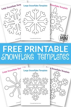 free printable snowflake templates for kids to color and use on crafts